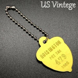 【 ビンテージ ドッグタグ 】 1985年 Dog Tag ※チェーン付き　キーホルダ　キーチェーンなどに！ アンティーク KEY040