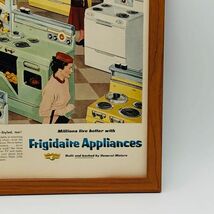 ビンテージ 広告　ポスター フレーム付　当時物　『 フリジデア 家電製品 』 1950's　 輸入雑貨　 ( AZ1675 )_画像4