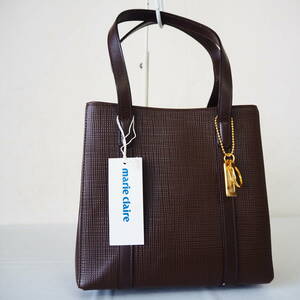 * unused goods * made in Japan *marie claire/ Marie Claire *en Boss leather * tote bag * tote bag * bag * dark brown *
