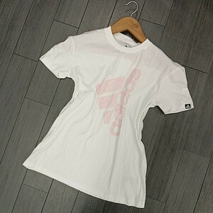 D #【商品ランク:S】未使用 アディダス adidas ロゴデザイン クルーネック 半袖 Tシャツ sizeXOT レディース トップス 婦人服 ホワイト系