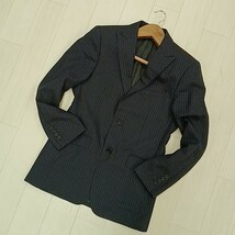 D # 【商品ランク:B】バーバリー BURBERRY BLACK LABEL ストライプ柄 スーツ 上下 セットアップ ジャケット / パンツ 紳士服 ネイビー系_画像2