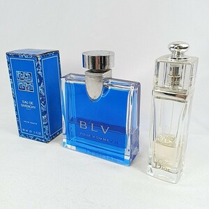 19 # 1円〜【ブランド香水3点セット】 Christian Dior ADDICT / BVLGARI BLV POUR HOMME / GIVENCHY / EDT / SP BT / 香水 フレグランス