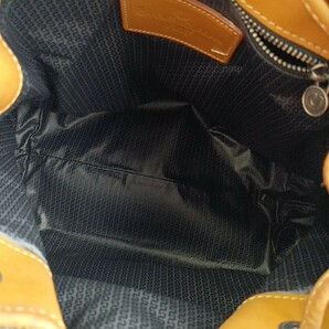 12 #【商品ランク:B】 シャルルジョルダン CHARLES JOURDAN 一部 レザー 巾着 セミショルダー 肩掛け トートバッグ 婦人鞄 グリーン系の画像8