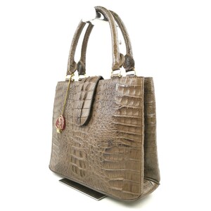 D ×[ commodity rank :B] crocodile pattern wani leather leather Gold metal fittings JRA Mark handbag handbag tote bag woman bag Brown tea color series 
