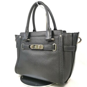 I $[ commodity rank :B] Coach COACH Turn lock leather handbag handbag tote bag woman bag black black series easiness of use *