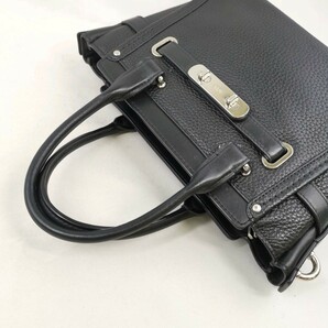 I ＄【商品ランク:B】 コーチ COACH ターンロック レザー ハンドバッグ 手提げ トート 婦人鞄 ブラック 黒系 使いやすさ◎の画像6