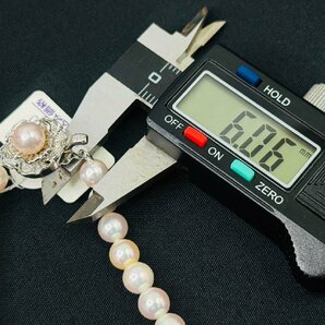 1円スタート シルバー パール ネックレス 本真珠 約6.0mm～7.8mm 長さ 約19cm 重量 約27.6g アクセサリー SVの画像7