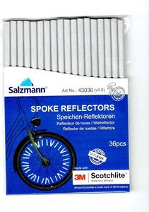 Salzmann 3M スコッチライト 自転車スポーク用反射クリップ - スポークリフレクター - 36個パック