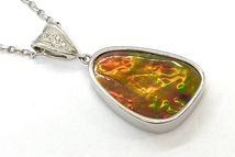 Ammolite K18WGアンモライト ダイヤモンドネックレス 新品 NO.61909_画像4