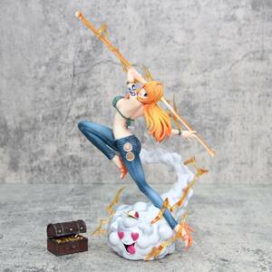 1 jpy start! free shipping! One-piece klima* tact Nami GK figure 29cm weather stick Zeus length pants final product figure 