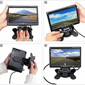 コスパ最高 7インチオンダッシュ液晶モニター12V～24対応 リモコン切替可能 電源直結式 バックカメラ 映像２系統入力 ヘッドレストモニターの画像4