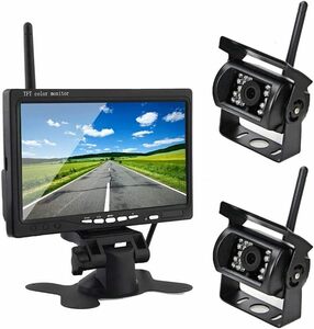 7 -inch monitor + wireless back camera 2 pcs. set wireless connection type image wiring un- necessary waterproof specification camera large car oriented 12/24V both for 