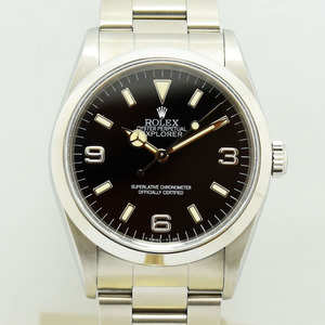  Rolex used men's ROLEX Explorer 14270 U number self-winding watch AT SS stainless steel black light finishing 