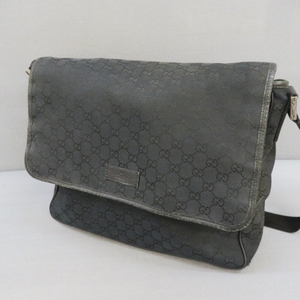 RKO304★GUCCI GGキャンバスメッセンジャーバッグ・黒 233052-492783 ショルダーバッグ★A