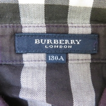 V921★BURBERRY バーバリー・ロンドン　チェック柄長袖シャツ 130cm　パープル系　4/25★A_画像4