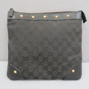 H511★GUCCI/グッチ　GG柄　ショルダーバッグ　120893-213048 黒 4/25★A