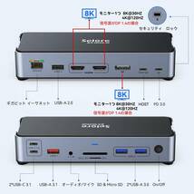 【ほぼ新品】 Selore&S-Global USB Type C 15in1 ドッキングステーション 8K対応 HDMI×2、DP×1 トリプル映像出力対応_画像7