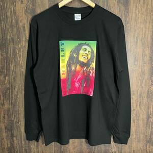 BOB MARLEY・ボブ・マーリー・フォトプリント・ロングスリーブ黒・XL