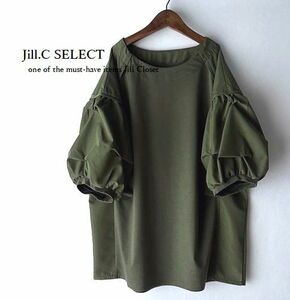  new goods [ postage 185 jpy ] flexible * stylish tuck sleeve design* unusual material switch .* style cover * pull over * tunic 3808.KHAKI