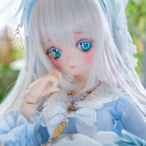 ニュクテリス△DDH-27セミホワイト肌（レジン盛り）★カスタムヘッド小難あり＋カボションアイ ＋碁石アイ２種の画像5