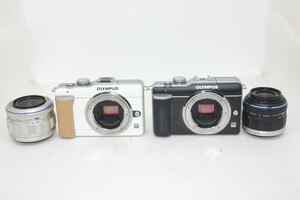 【レンズ付きミラーレス一眼レフカメラ2台まとめ売り】OLYMPUS PEN E-PL1 #0093-972