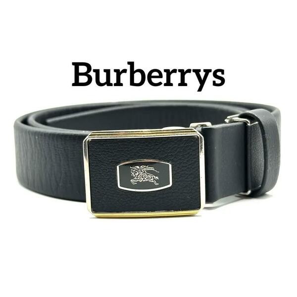 【美品】Burberrys バーバリーズ レザー ベルト ビジネス ブラック メンズ ブランド