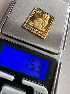 希少　純度保証　松本徽章工業　純金 金属工芸品　1.53g 希少品　プレート型 稀 貴重 