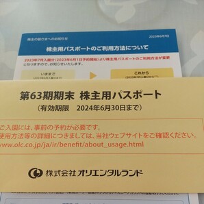株主優待 東京 ディズニーランド ディズニーシー 1day パスポート 2024年6月30日期限 の画像2