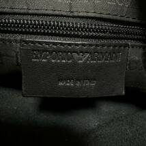 EMPORIO ARMANI エンポリオアルマーニ レザーショルダーバッグ サコッシュ カーフレザー 牛革 ブラック メンズ イタリア製_画像8