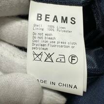 BEAMS ビームス 麻 リネン100% 2B テーラードジャケット ブルー メンズ サイズS_画像8