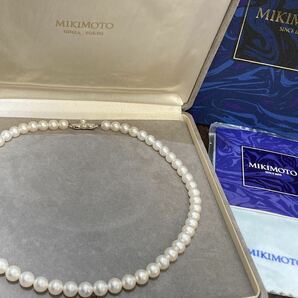 1円〜！MIKIMOTO ミキモト パール 真珠 ネックレス アクセサリー 留め具SIL刻印 約7㎜ 33g 箱付き！本真珠 ！の画像1