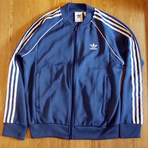 ★【美品・未使用】adidas アディダス ジャージ オリジナルス トラックトップ SST TRACK TOP 青 ブルー ナイトマリン サイズ:O (XL)