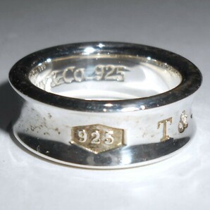 TIFFANY&Co. 銀製 ナロー リング 約9号 約7.1g ティファニー 指輪 1997 1837 925 刻印あり シルバーの画像2
