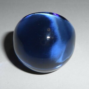 LALIQUE ラリック ガラス製 カボションリング ブルー サイズ約15号 指輪 青 美品の画像2