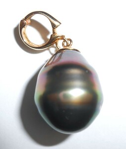 K18 metal fittings pearl pendant top weight approximately 4.1gba lock pearl black pearl black pearl pendant head 