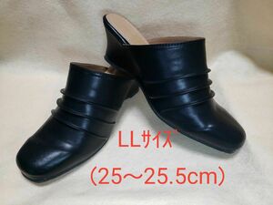 MICHICO LONDONミュールサンダル（ウェッジソール）黒　LLｻｲｽﾞ（25～25.5cm）