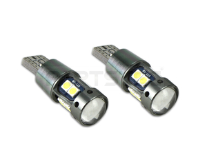 12V 24V ホワイト T10 T16 爆光 LED バルブ 2個セット 3030SMD 無極性 キャンセラー内蔵 ポジション球 バックランプ球 /134-5×2 NG*