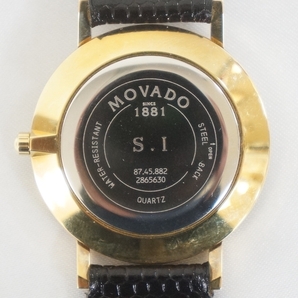 電池交換済 稼働品 MOVADO モバード ミュージアム 87.45.882 ラウンド メンズ クォーツ 腕時計 5304113721の画像4