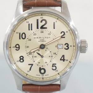 HAMILTON ハミルトン KHAKI 2895-2 H706550 スモセコ デイト 裏スケ メンズ 自動巻き 腕時計 9704066041