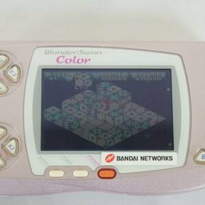 動作品 BANDAI バンダイ WSC-001 ワンダースワンカラー パールピンク ゲーム機 本体 ソフト 2点付き 5304226041の画像3