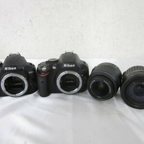 C. Nikon ニコン D3000/D5100 カメラ Nikon DX 18-55mm 1:3.5-5.6G TAMRON 18-200mm F/3.5-6.3 レンズ セット 7004156011の画像1
