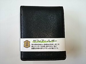 ハッシュパピー 【新品未使用】 二つ折り財布 黒 ワイン 本革 サフィア―ノレザー HP5317 即決 格安 処分　特価 セール