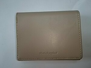 ハッシュパピー 新品未使用 二つ折り財布 グレー スムース ダブルマチ 被せ 本革 カード入れ多 多収納 HP5561セール 特価 格安 お買