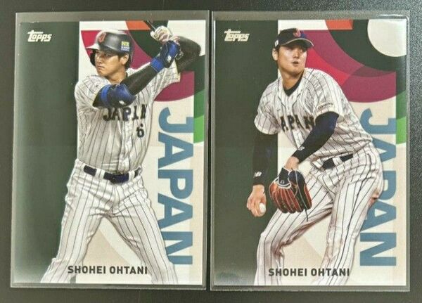 ☆大谷翔平 ２枚セット ＷＢＣインサートカード 2023 topps MLB 侍ジャパン 二刀流 ロサンゼルス・ドジャース◯