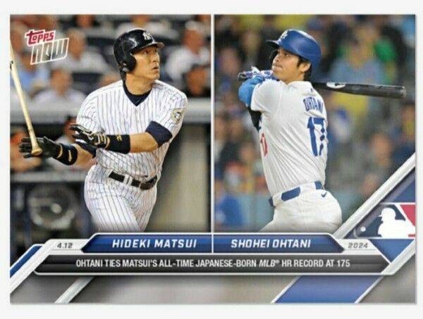 ☆大谷翔平 メジャーリーグ日本人本塁打最多タイ第１７５号 記念 2024 topps NOW ＷＢＣ ロサンゼルス・ドジャース