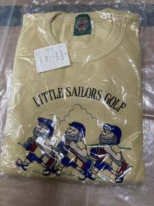 【説明欄必読】LITTLE SAILORS GOLF メンズトレーナーL イエローベージュ 刺繍 セーラーズ ゴルフ 綿100%【当日決済のみ】