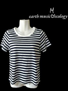 【earth music＆ecology】　ボーダーTシャツ半袖/M