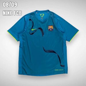 NIKE ナイキ FCバルセロナ 2008/09 ゲームシャツ ライトブルー L サッカー y2k