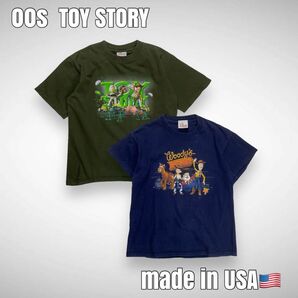 お宝 00s TOY STORY トイストーリー 半袖 プリント Tシャツ 2枚セット キッズM/L アメリカ製 ディズニー 