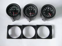 オオモリ3連メーター　油温計（OIL TEMP）、油圧計（OIL PRESS）、水温計　52mm 中古　1DINの3連メーターパネル付き　送料￥710_画像1